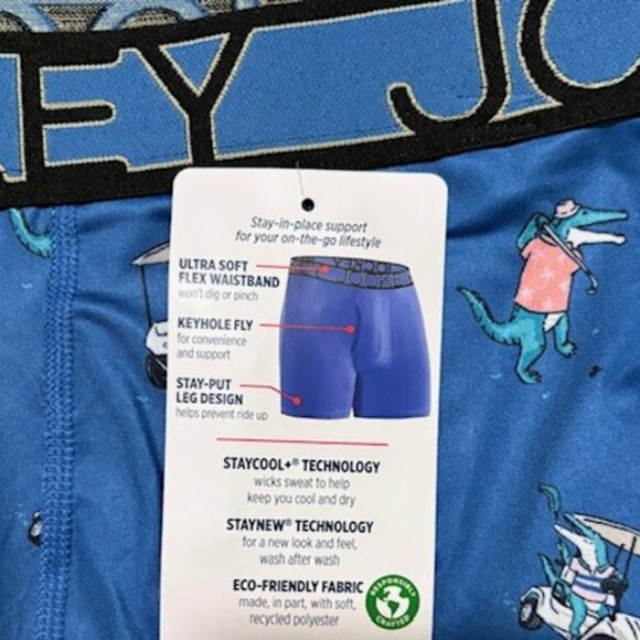 Jockey Microfiber Stretch Boxer Brief Men's L 36 38 Golfing Alligators 5" Inseam - Picture 3 of 4